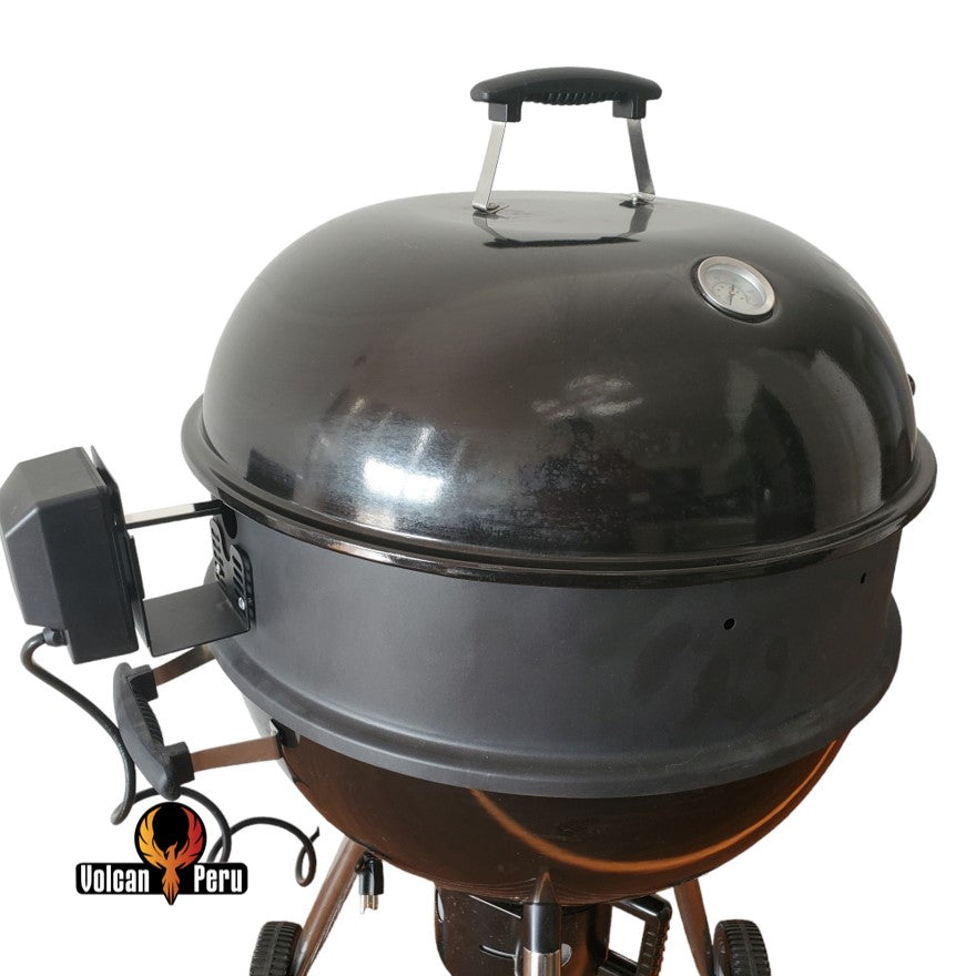 Parrilla a carbon kettle con rosticero-2